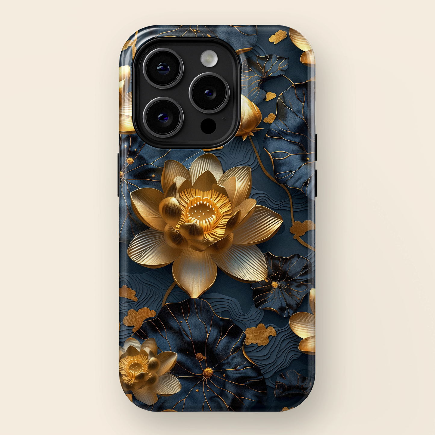 Luxury 3D Effect Lotus Design iPhone Case