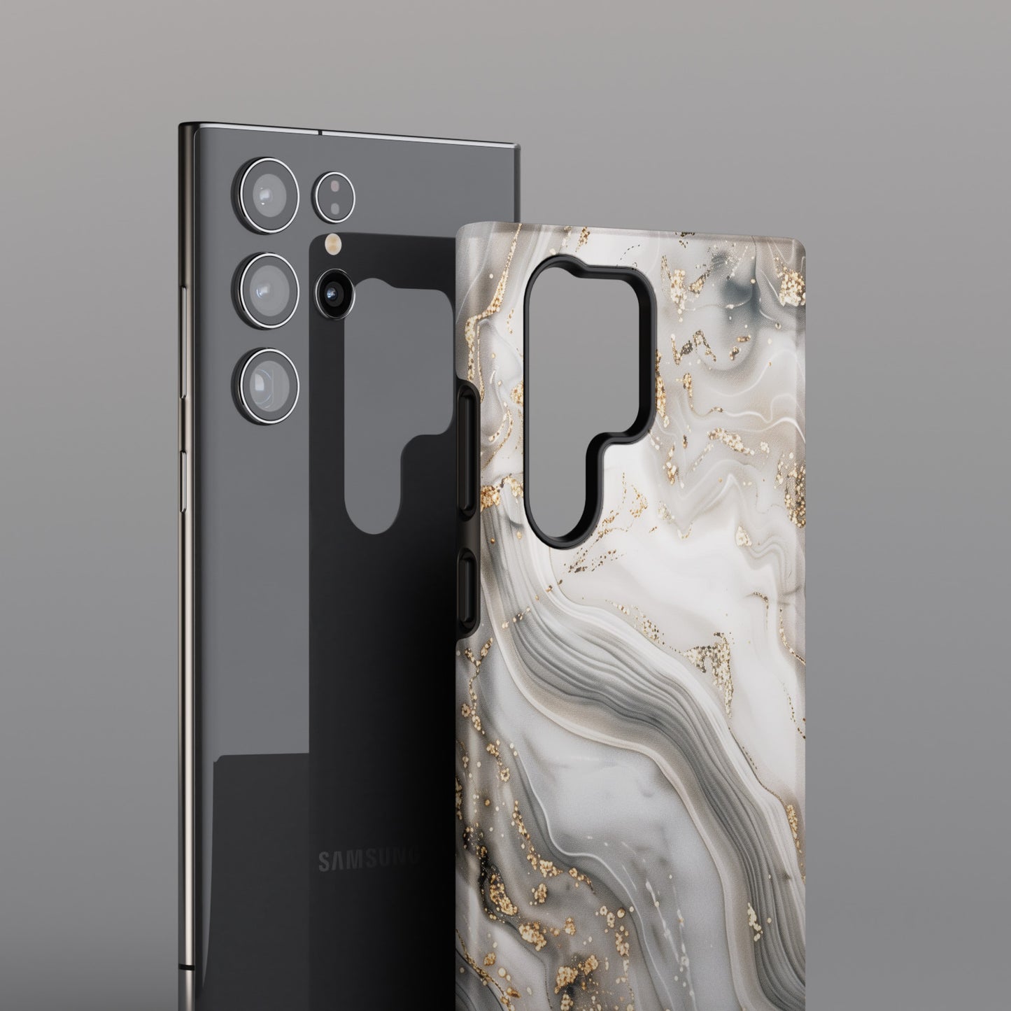 Luxury Grey Marble Design Samsung Phone Case