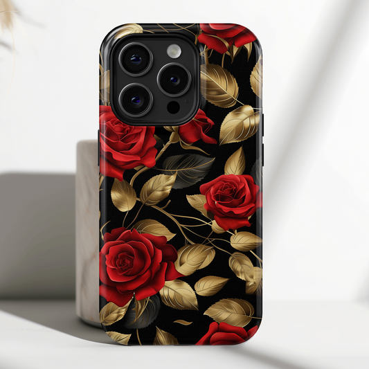 Luxury Red Rose Design iPhone Case