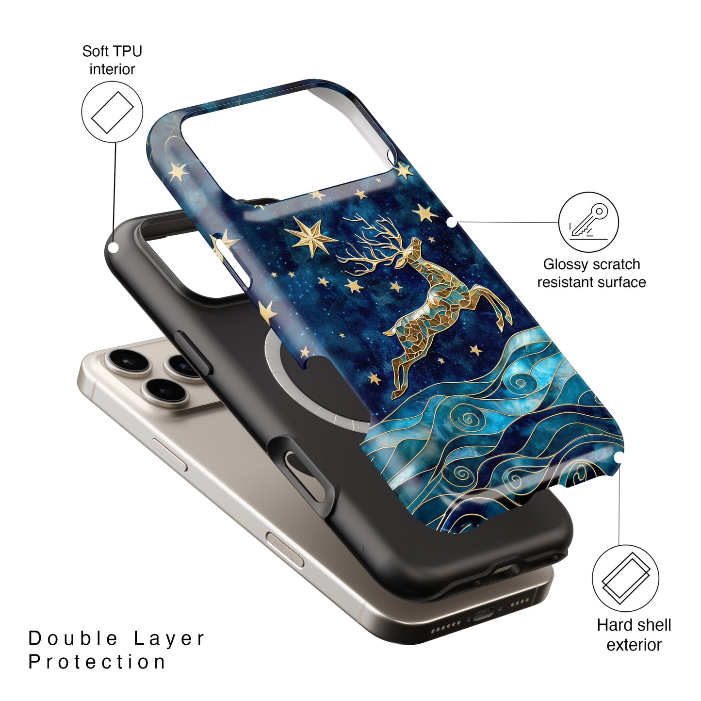 Magical Reindeer Design iPhone Case