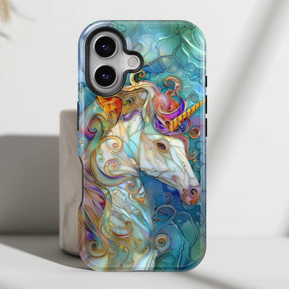 Magical Unicorn Stained Glass Design iPhone Case