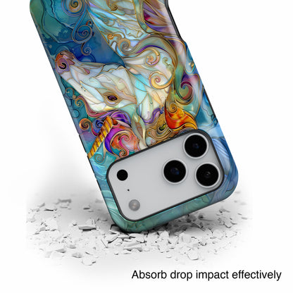 Magical Unicorn Stained Glass Design iPhone Case