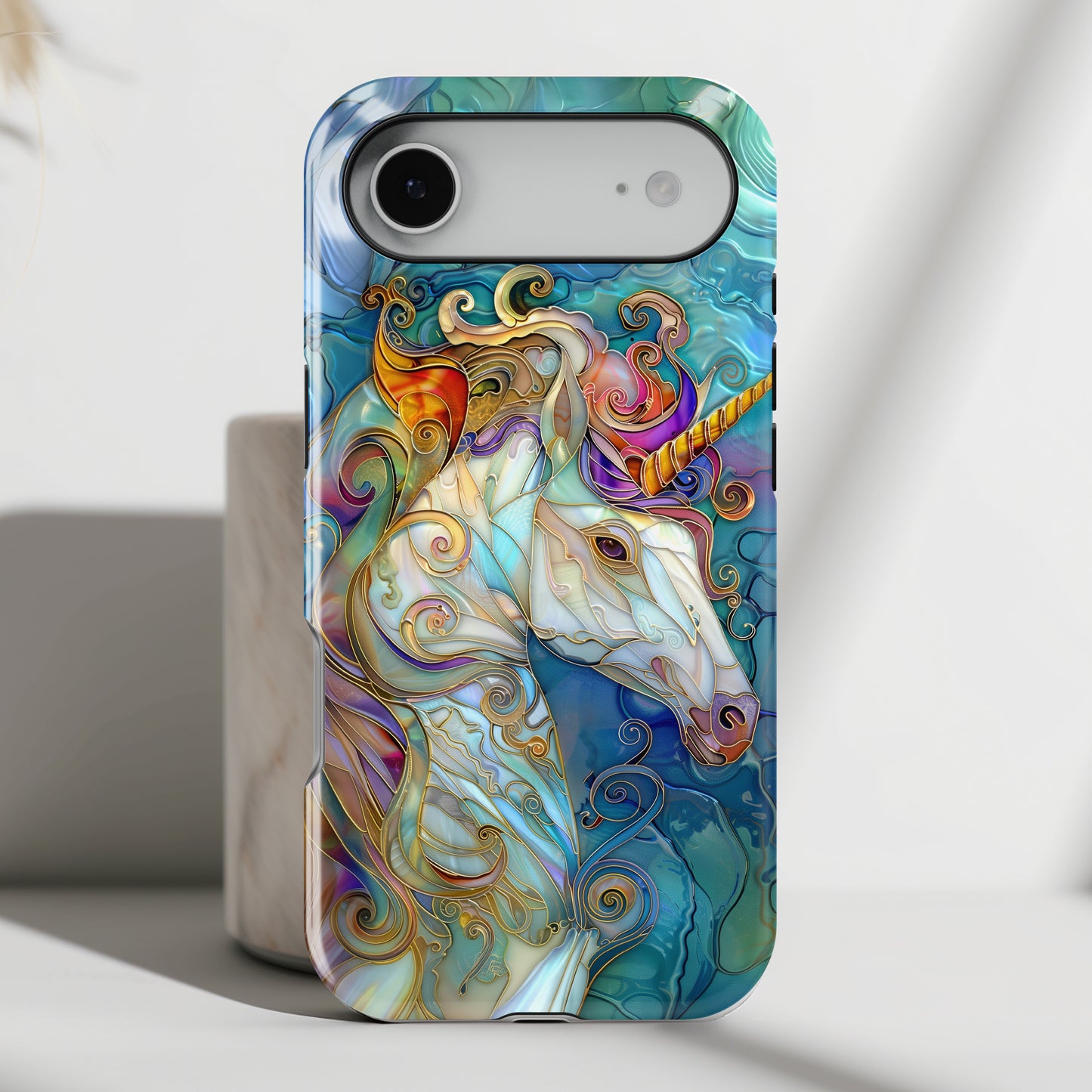 Magical Unicorn Stained Glass Design iPhone Case