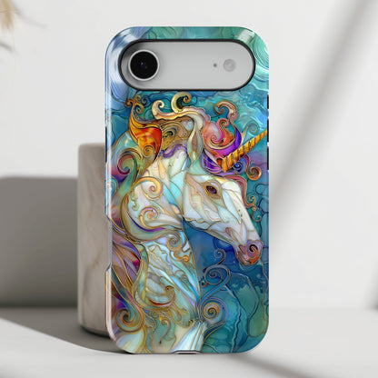 Magical Unicorn Stained Glass Design iPhone Case
