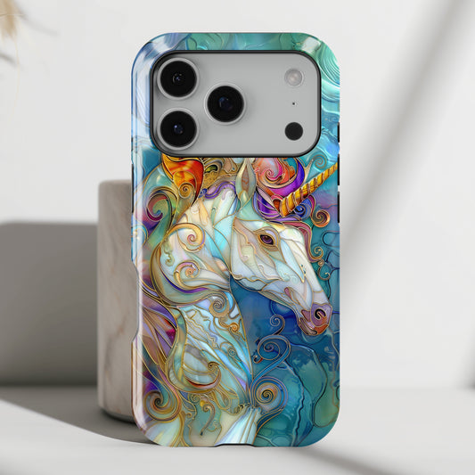 Magical Unicorn Stained Glass Design iPhone Case