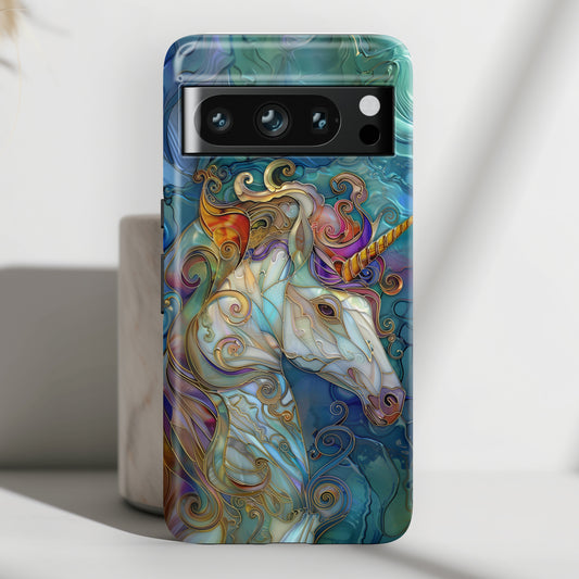 Magical Unicorn Stained Glass Stained Glass Design Google Pixel Phone Case