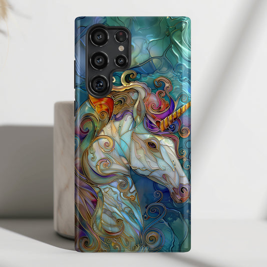 Magical Unicorn Stained Glass Design Case for Galaxy S series Phones