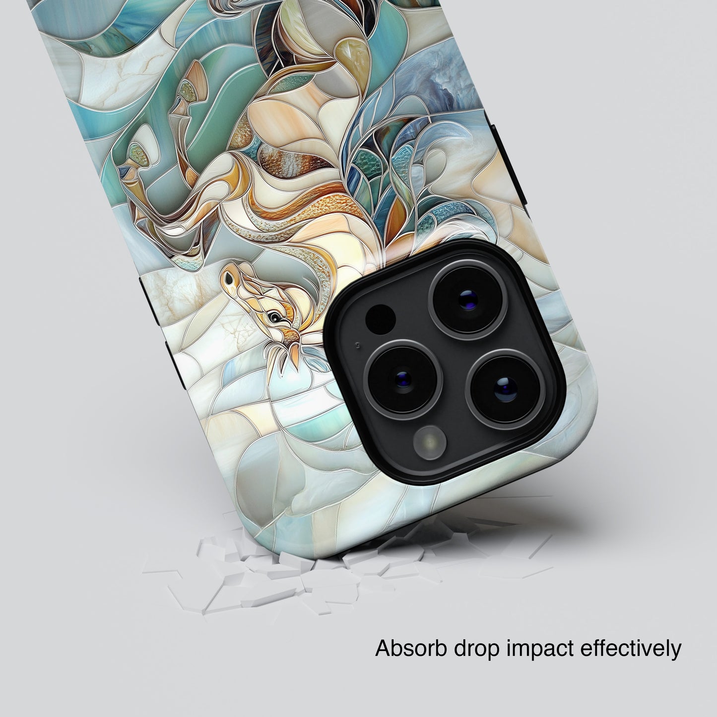 Majestic Horse Stained Glass Design iPhone Case
