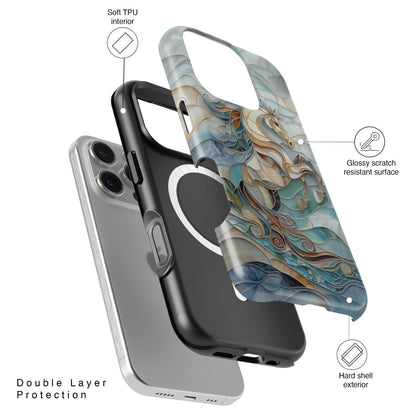 Majestic Horse Stained Glass Design iPhone Case