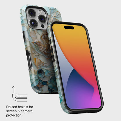 Majestic Phoenix Stained Glass Design iPhone Case
