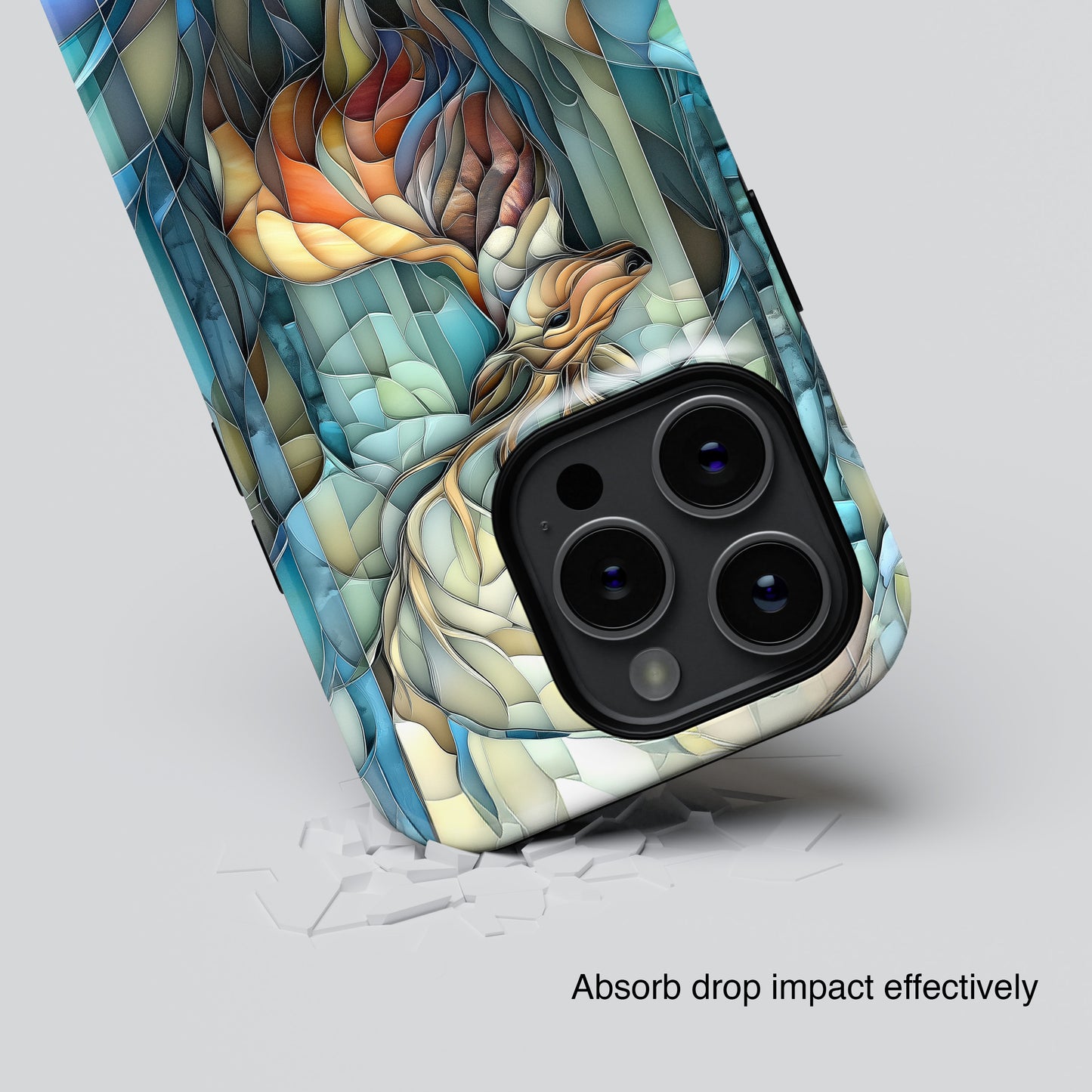 Majestic Stag Stained Glass Design iPhone Case