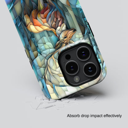 Majestic Stag Stained Glass Design iPhone Case