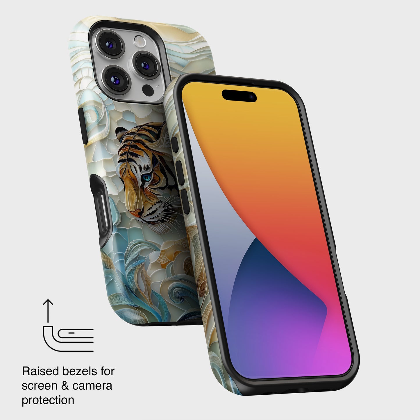 Majestic Tiger Stained Glass Design iPhone Case