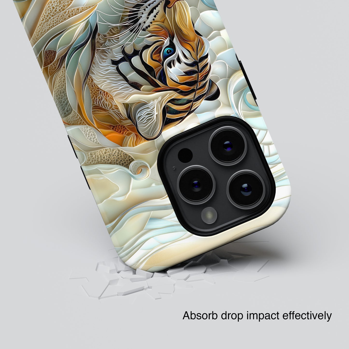 Majestic Tiger Stained Glass Design iPhone Case