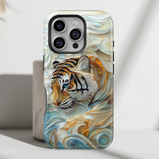 Majestic Tiger Stained Glass Design iPhone Case