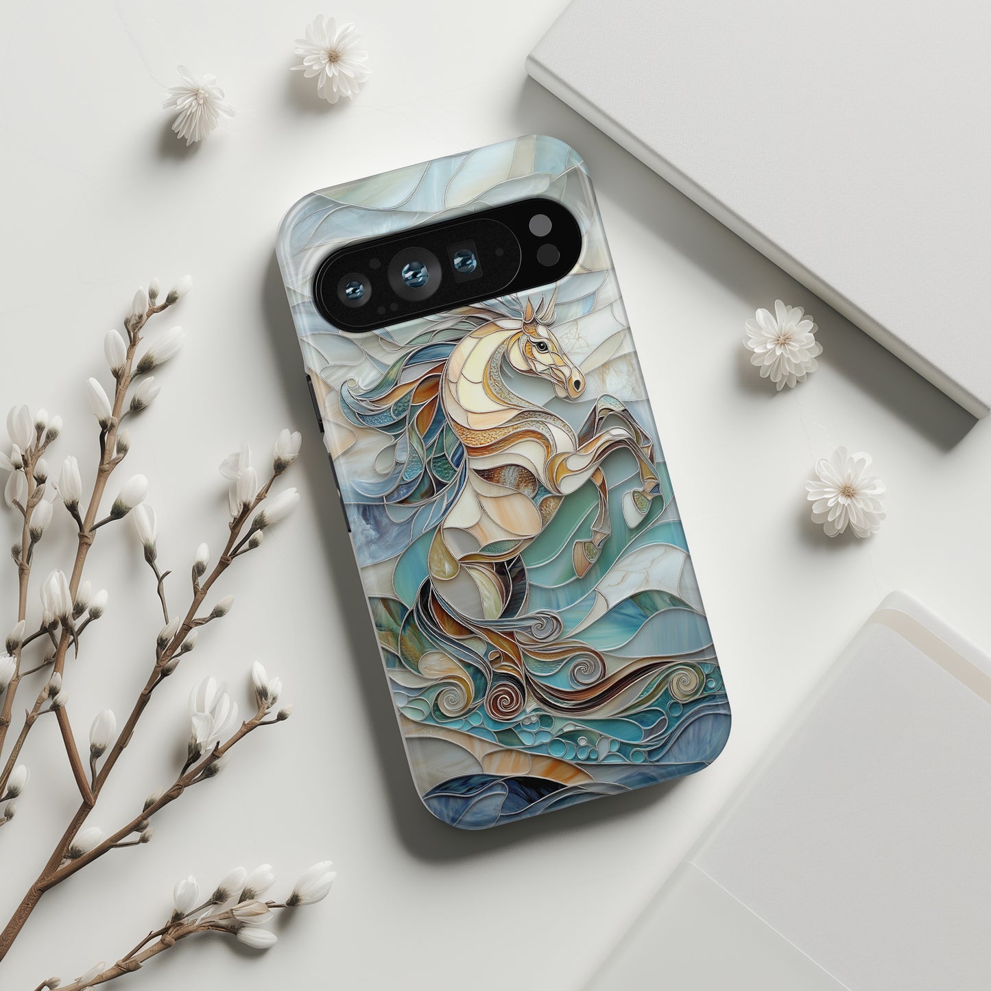 Majestic Horse Stained Glass Design Phone Case for Google Pixel