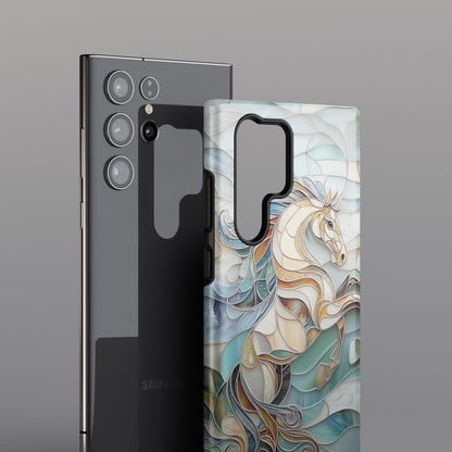 Majestic Horse Stained Glass Design Phone Case for Galaxy S series Phones