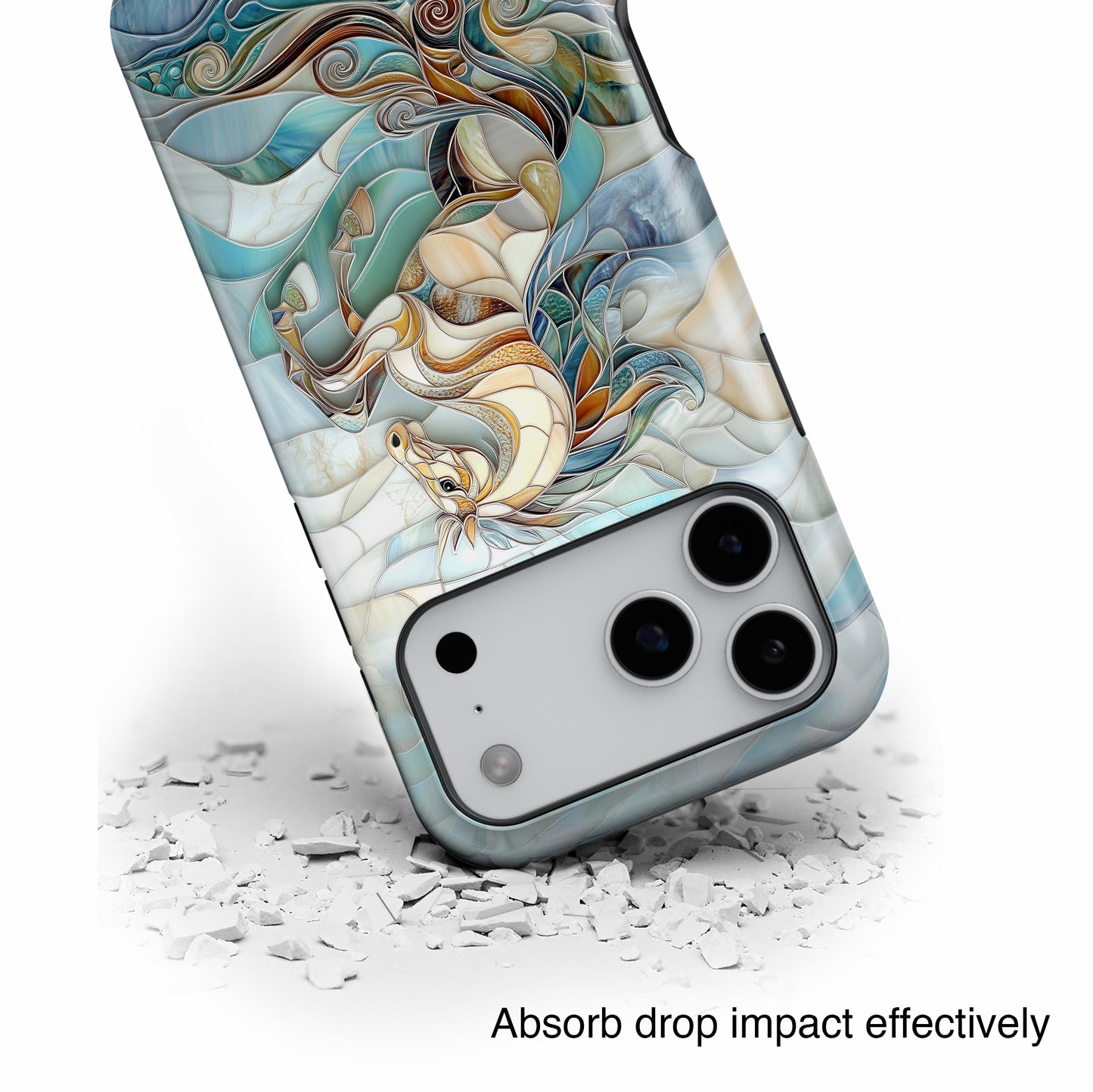 Majestic Horse Stained Glass Design iPhone Case