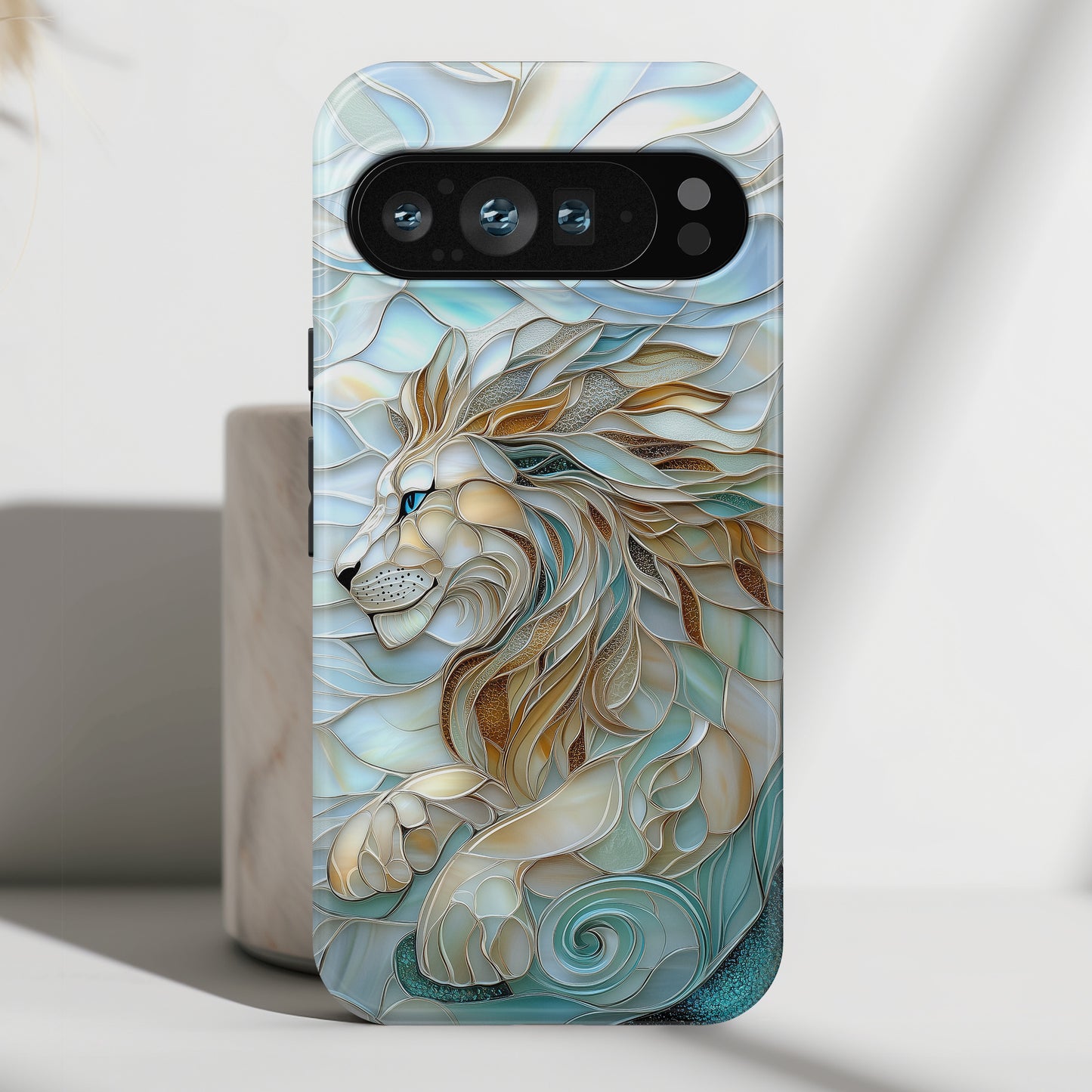 Majestic Lion Stained Glass Design Phone Case for Google Pixel