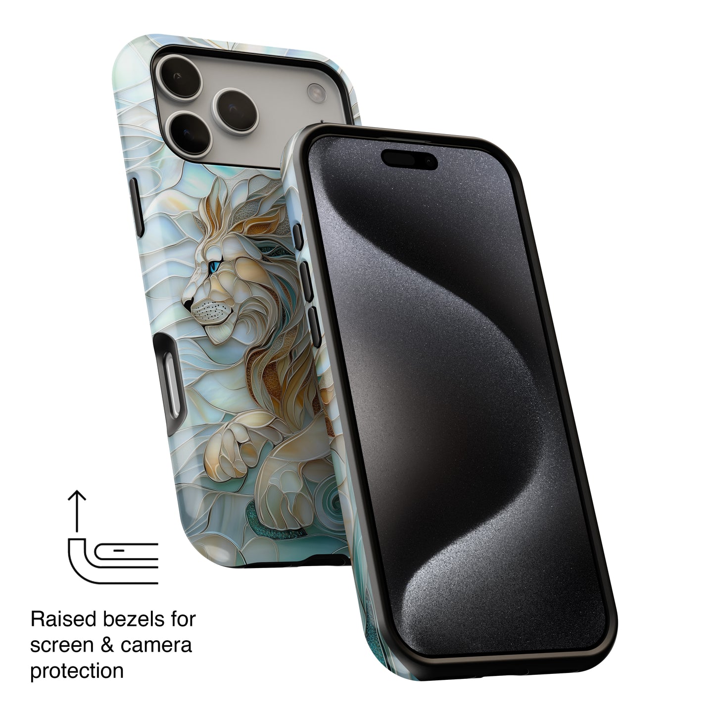 Majestic Lion Stained Glass Design iPhone Case