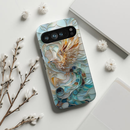 Majestic Phoenix Stained Glass Design Phone Case for Google Pixel