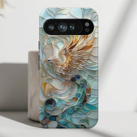 Majestic Phoenix Stained Glass Design Phone Case for Google Pixel