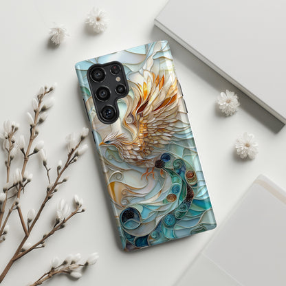 Majestic Phoenix Stained Glass Design Phone Case for Galaxy S series Phones