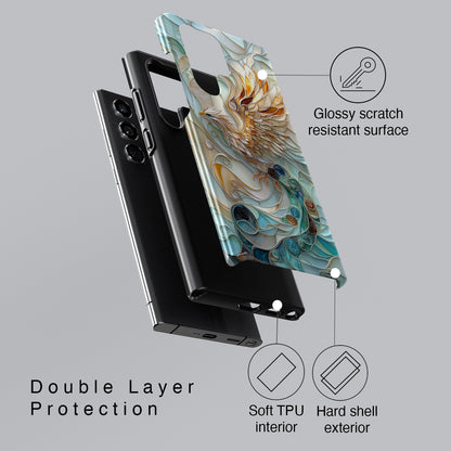 Majestic Phoenix Stained Glass Design Phone Case for Galaxy S series Phones