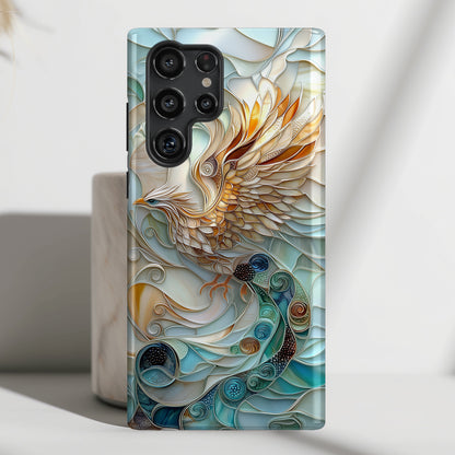 Majestic Phoenix Stained Glass Design Phone Case for Galaxy S series Phones