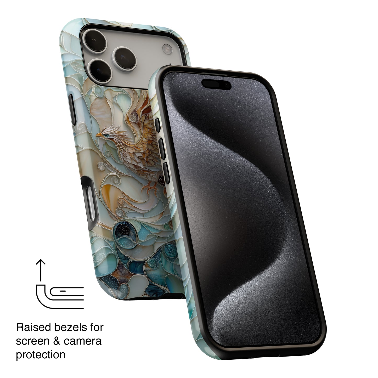 Majestic Phoenix Stained Glass Design iPhone Case