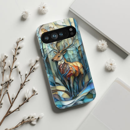 Majestic Stag Stained Glass Design Phone Case for Google Pixel