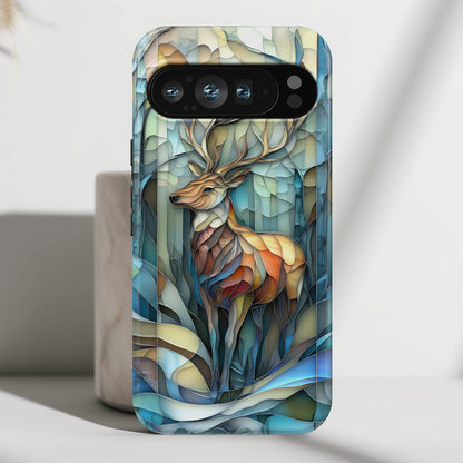 Majestic Stag Stained Glass Design Phone Case for Google Pixel