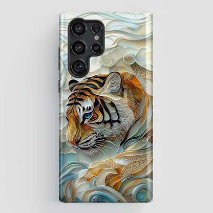 Majestic Tiger Stained Glass Design Phone Case for Galaxy S series Phones