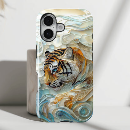 Majestic Tiger Stained Glass Design iPhone Case
