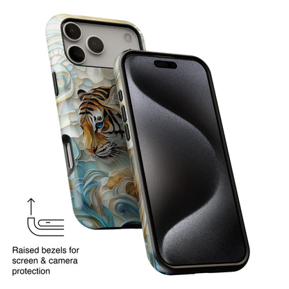 Majestic Tiger Stained Glass Design iPhone Case