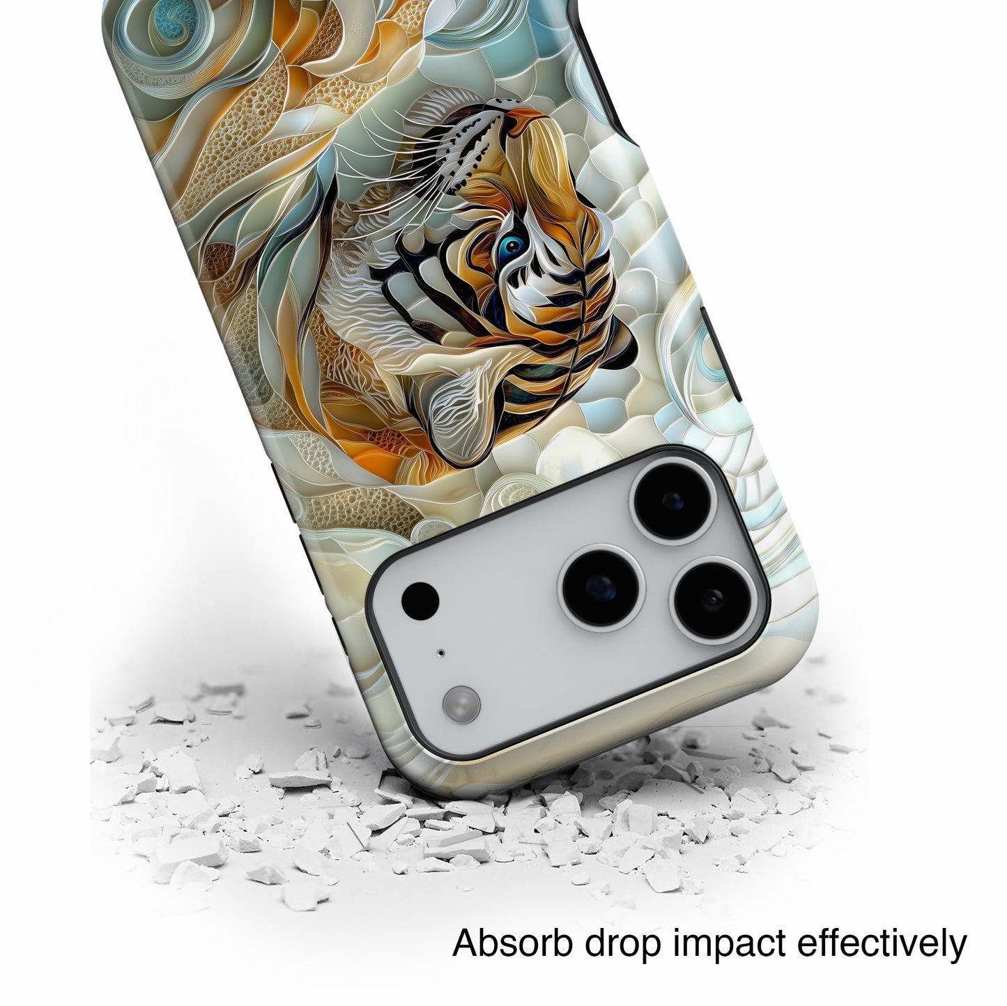 Majestic Tiger Stained Glass Design iPhone Case