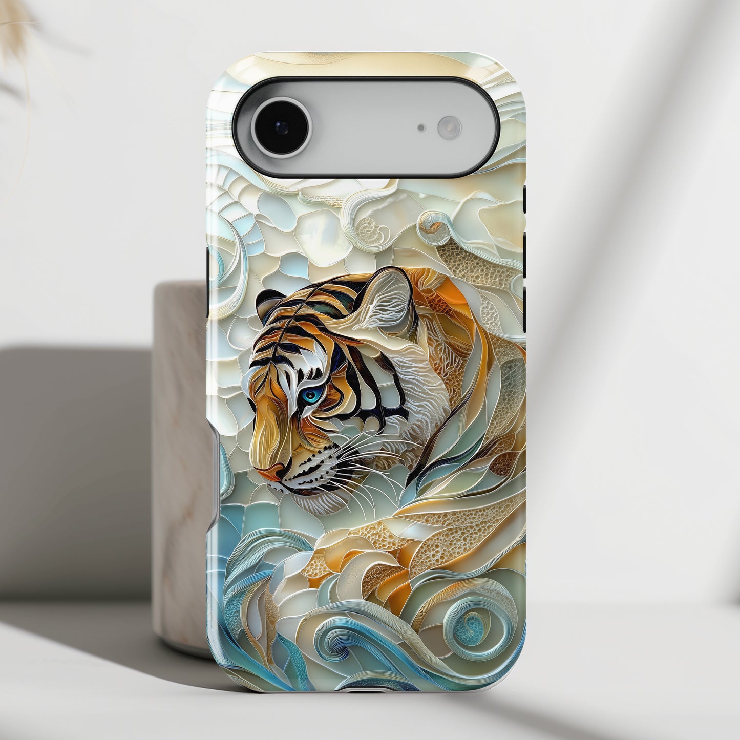 Majestic Tiger Stained Glass Design iPhone Case
