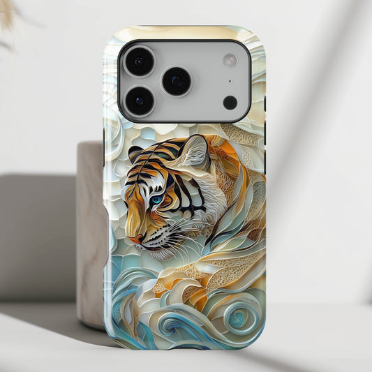 Majestic Tiger Stained Glass Design iPhone Case
