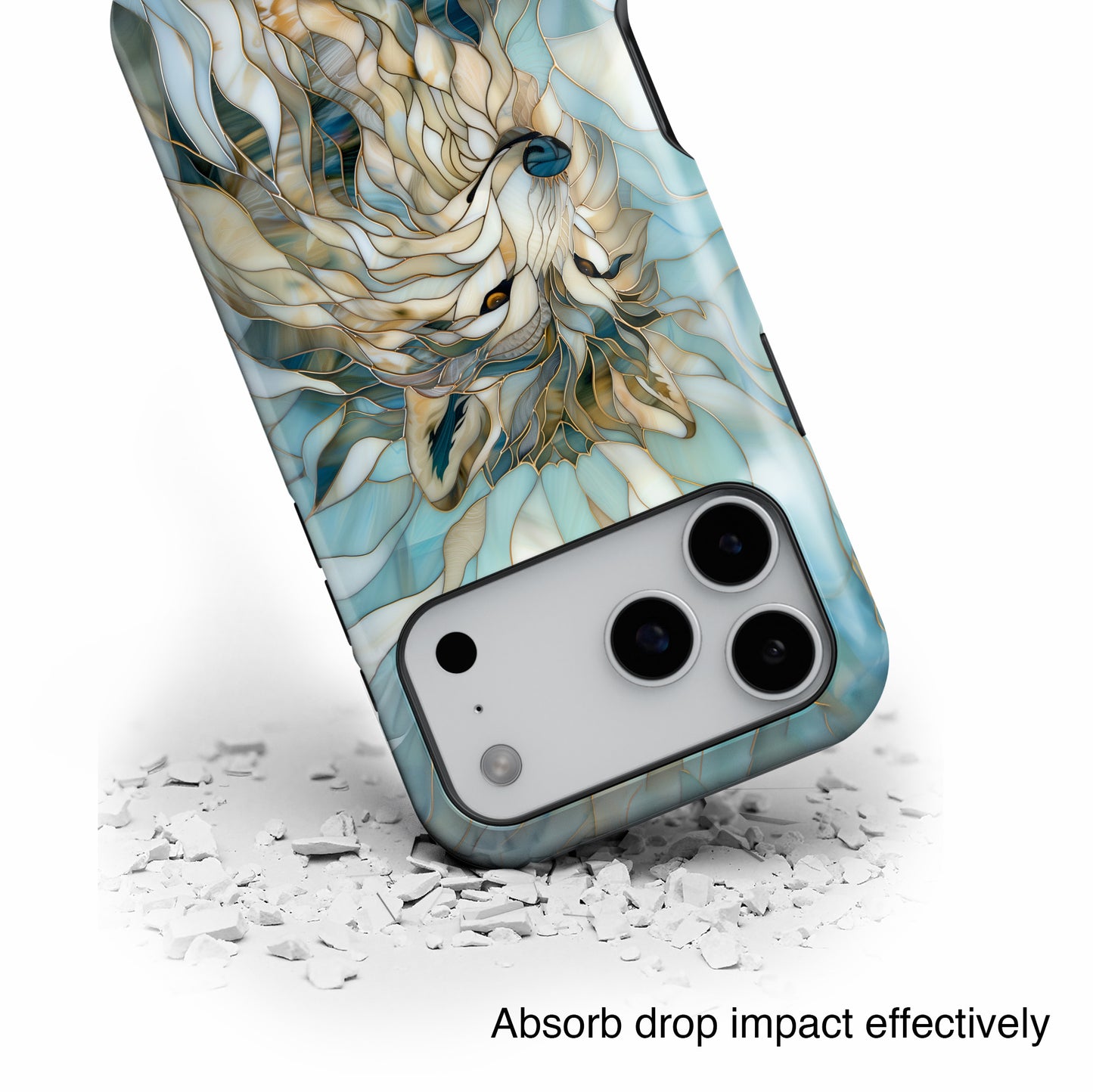 Majestic Wolf Stained Glass Design iPhone Case