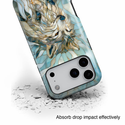 Majestic Wolf Stained Glass Design iPhone Case