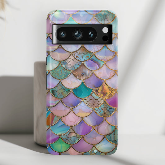 Mermaid Scale Mosaic Stained Glass Design Google Pixel Phone Case