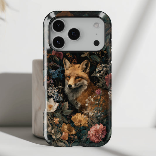 Midnight Garden Fox Design iPhone Case
