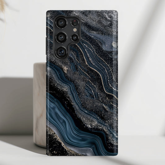 Midnight River Marble Design Samsung Phone Case