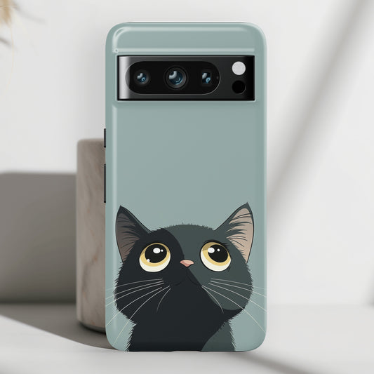 Minimalist Kawaii Cat Design Google Pixel Phone Case
