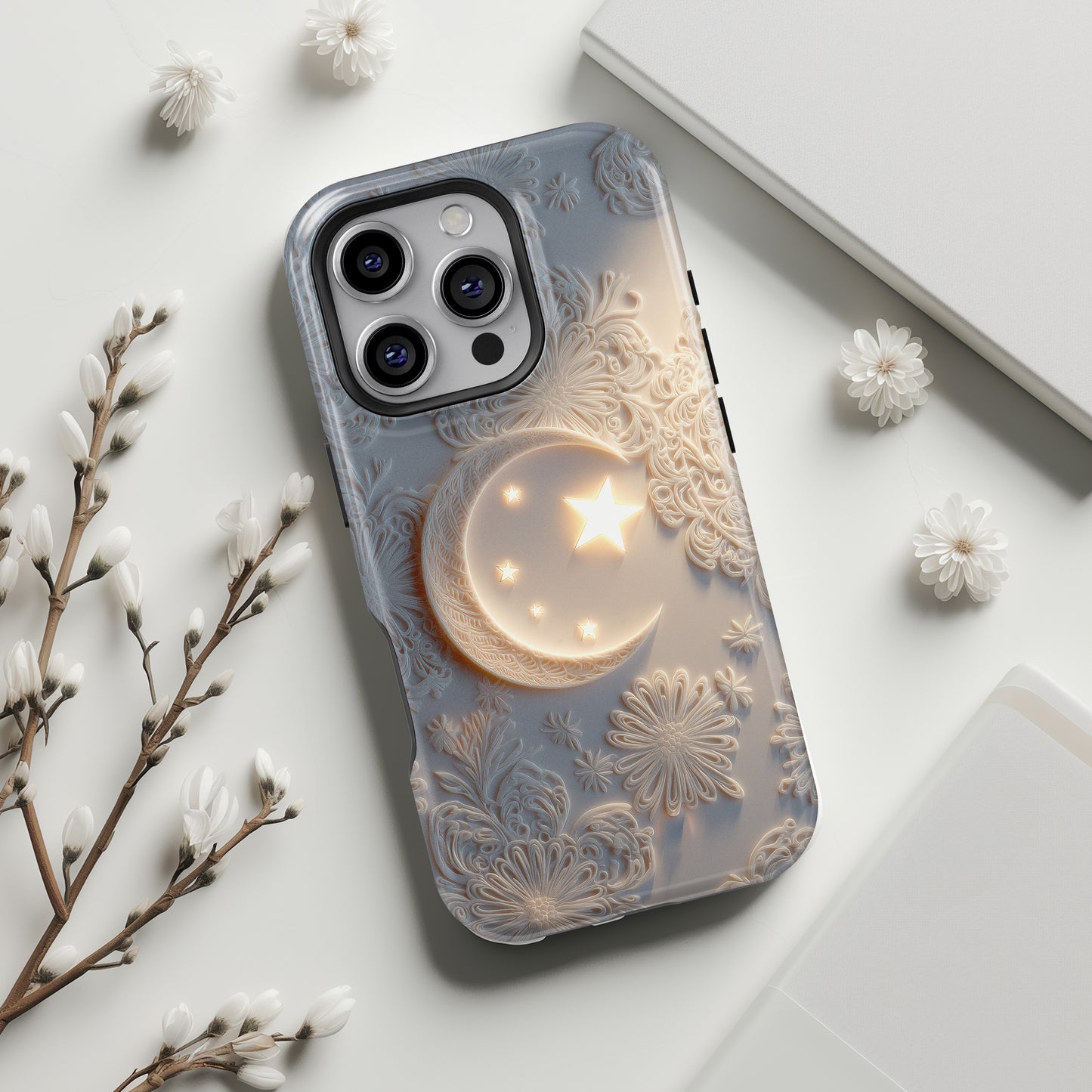Moonlit Blossom Design iPhone Case