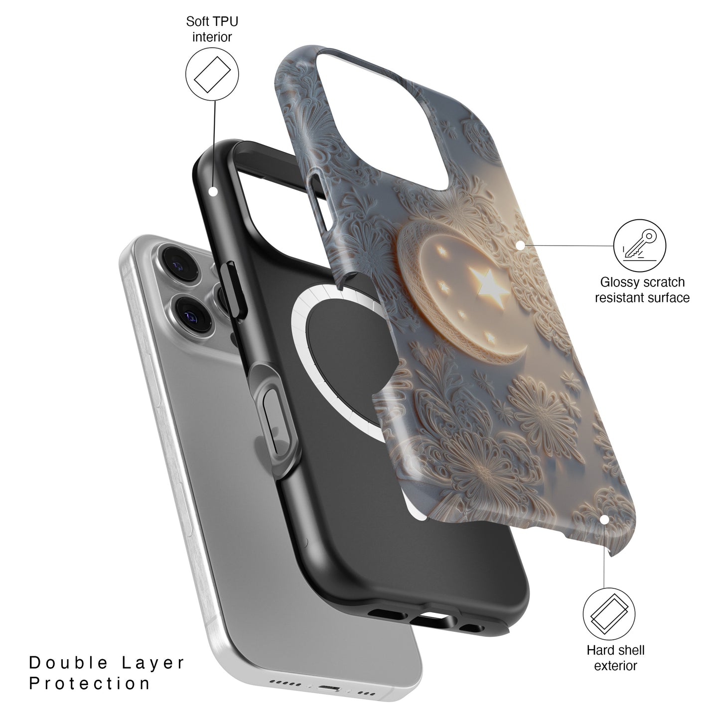 Moonlit Blossom Design iPhone Case