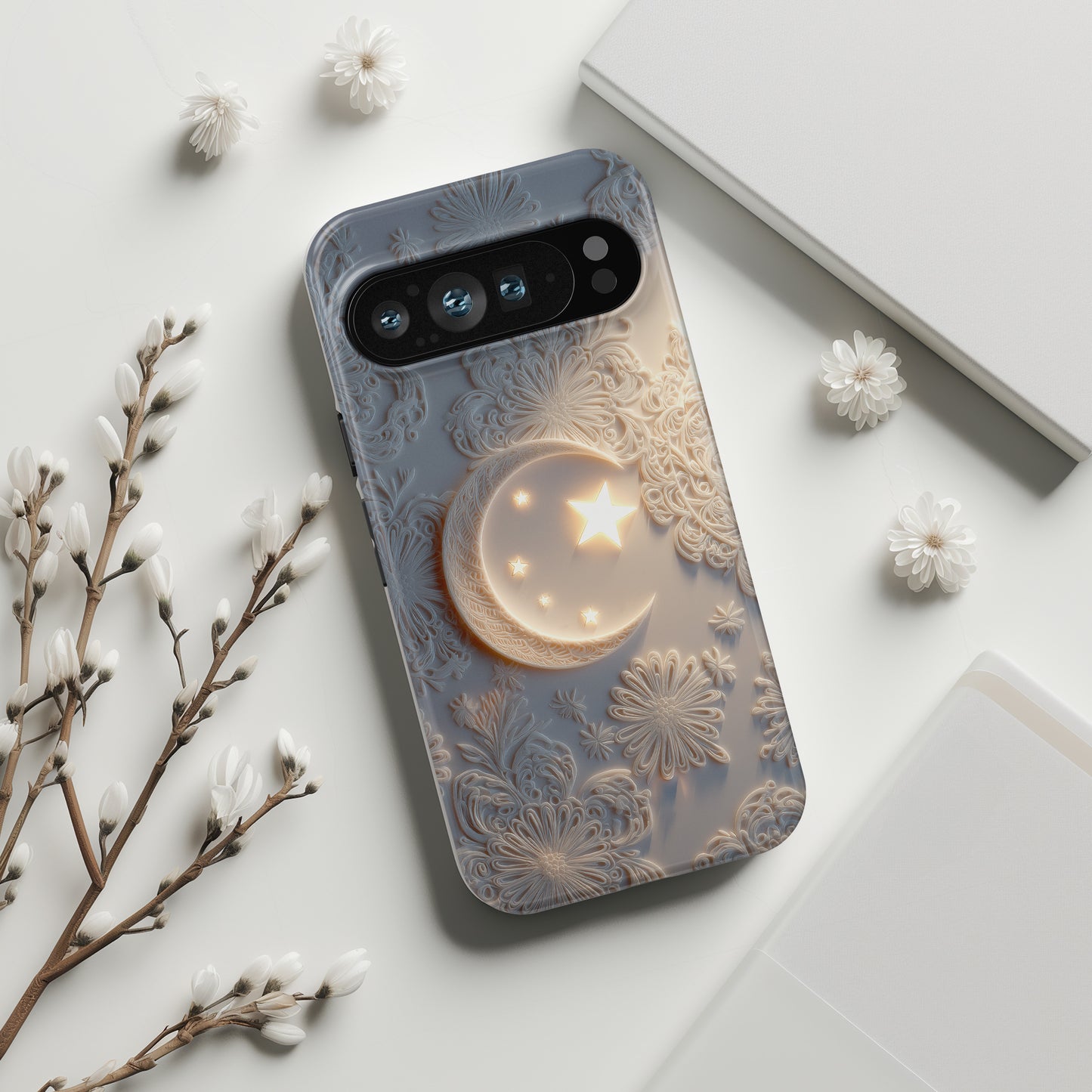 Moonlit Blossom Design Phone Case for Google Pixel