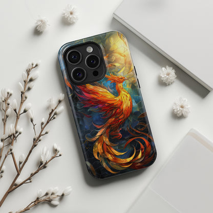 Mythical Phoenix Stained Glass Design iPhone Case