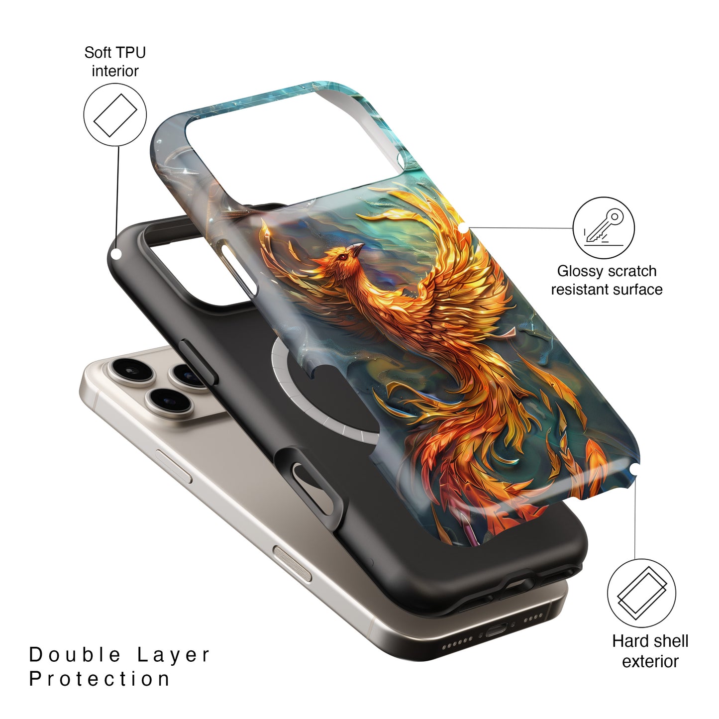 Mythical Phoenix Design iPhone Case