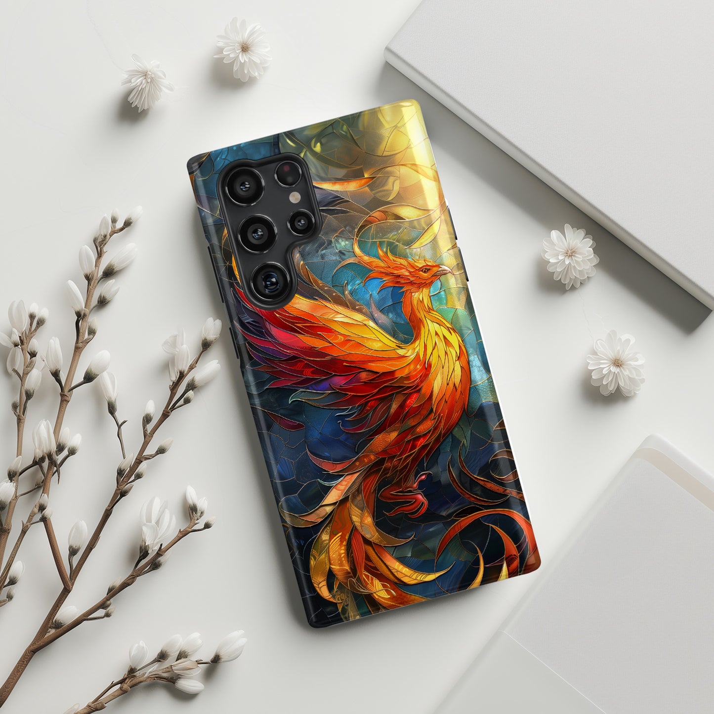 Mythical Phoenix Stained Glass Samsung Phone Case